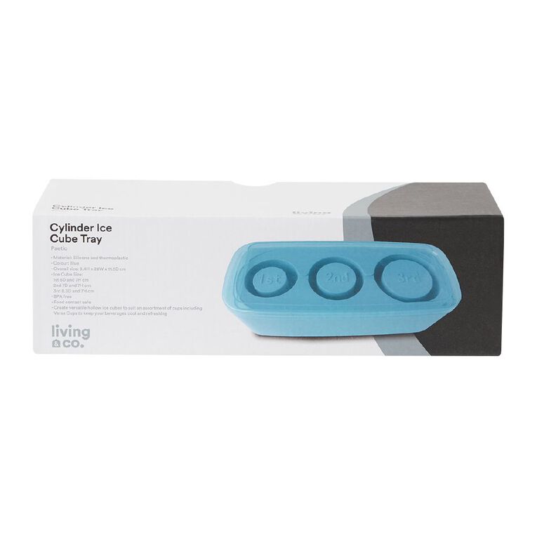 Living & Co Cylinder Ice Cube Tray Blue, , hi-res