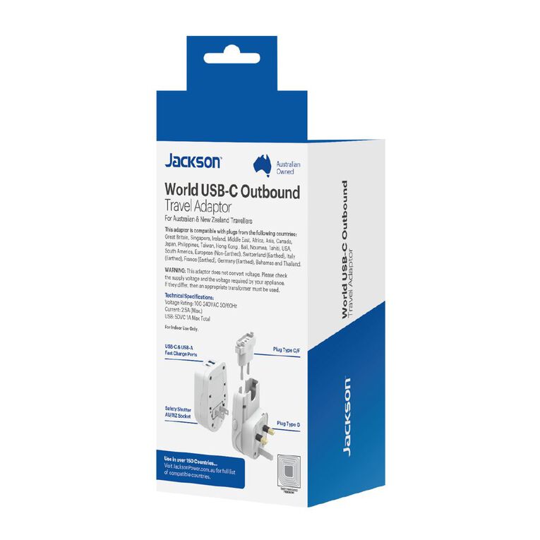Jackson Jackson Outbound Adaptor World Travel, , hi-res