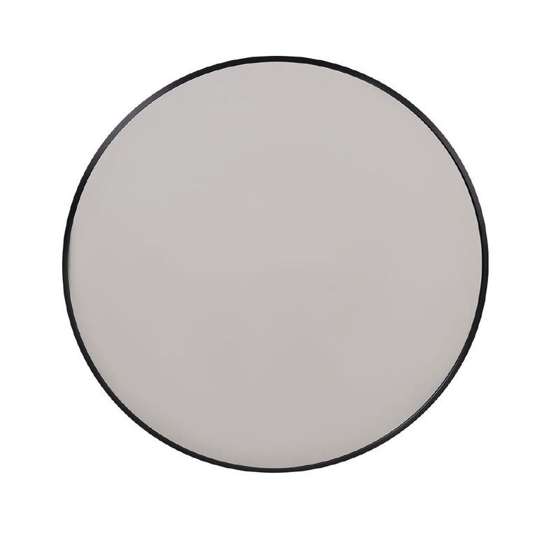 Living & Co Round Aluminum Frame Mirror Black, , hi-res