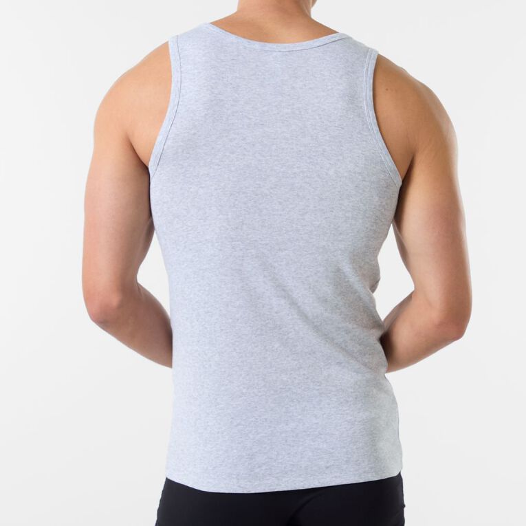H&H Men's Singlet 2 Pack, Grey Marle, hi-res
