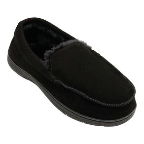 H&H Men's Leroy Leather Moccasin Slippers