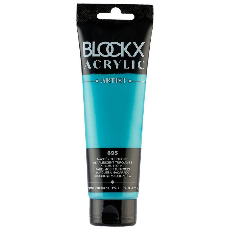 BLOCKX Acrylic Tube Pearlescent Turquoise 120ml, , hi-res