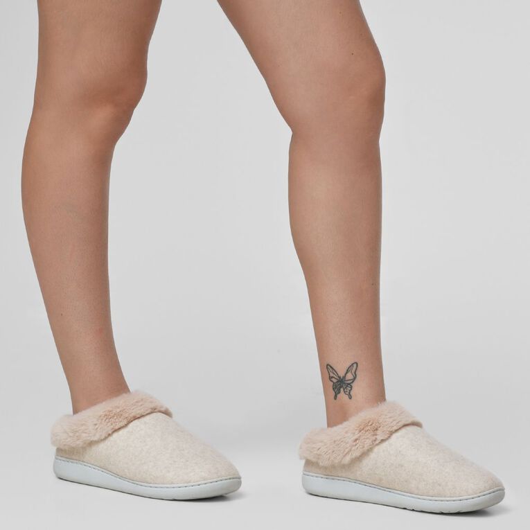 H&H Women's Recycled Memory Slippers, Cream, hi-res