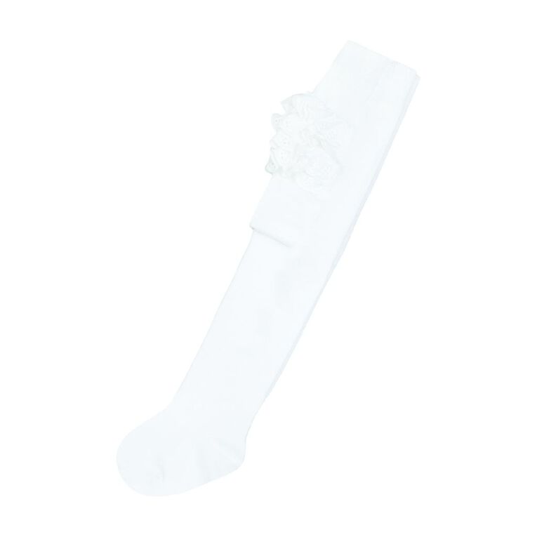 Underworks Infants' Ruffle Bum Tights 1 Pack, Cream, hi-res