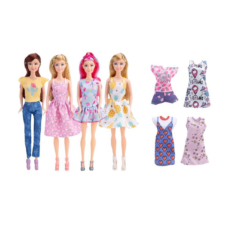 Fashion Dolls with Outfits 4 Pack, , hi-res