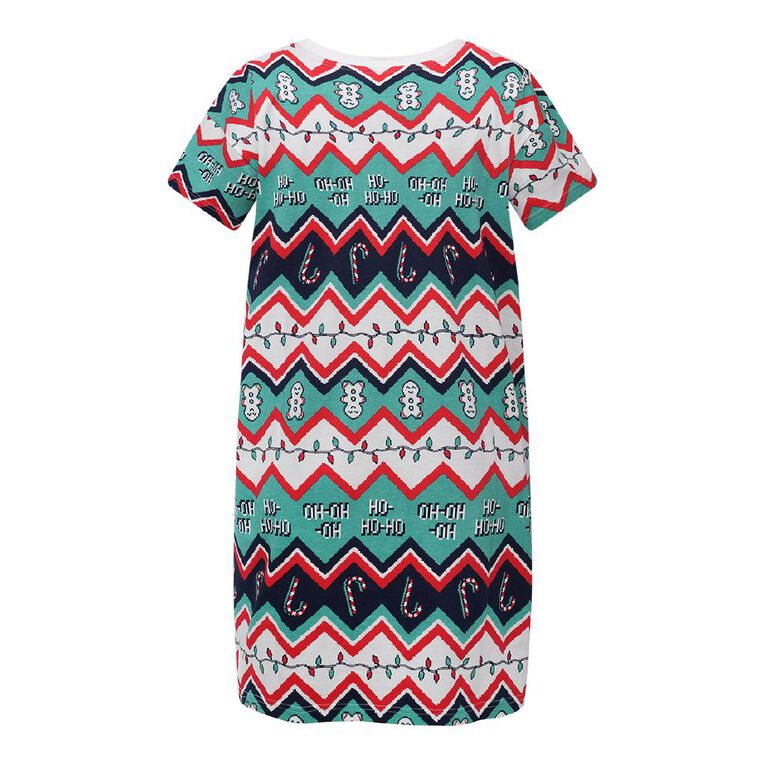 H&H Women's Christmas Nightie, Green Mid, hi-res