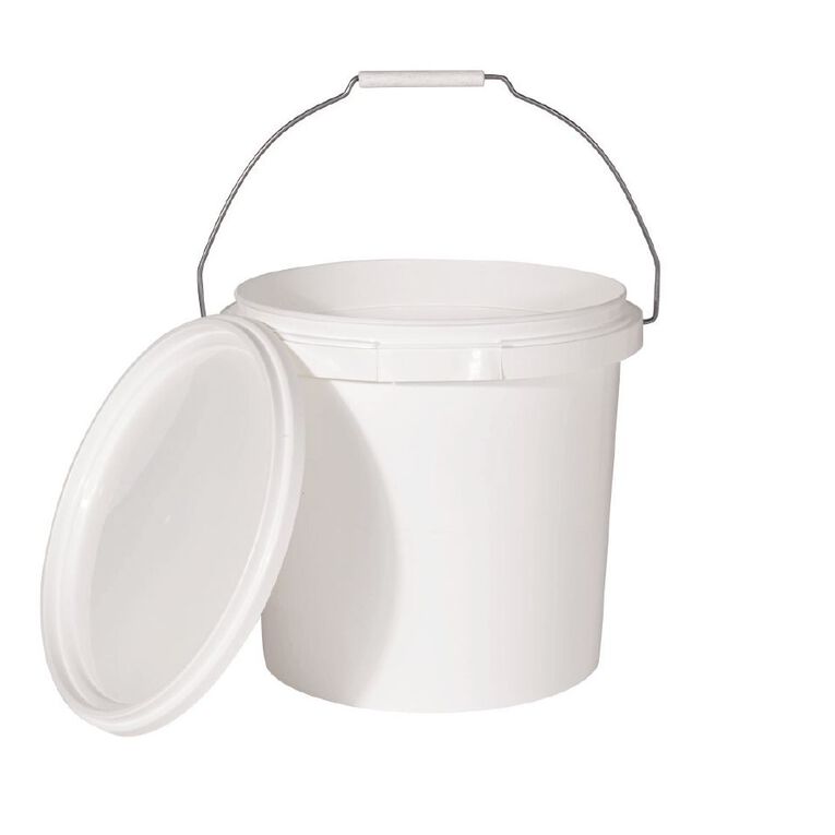 Living & Co Pail with Lid White 10L, , hi-res