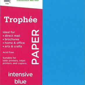 Trophee Paper 80gsm Intensive Blue A4 30 Pack