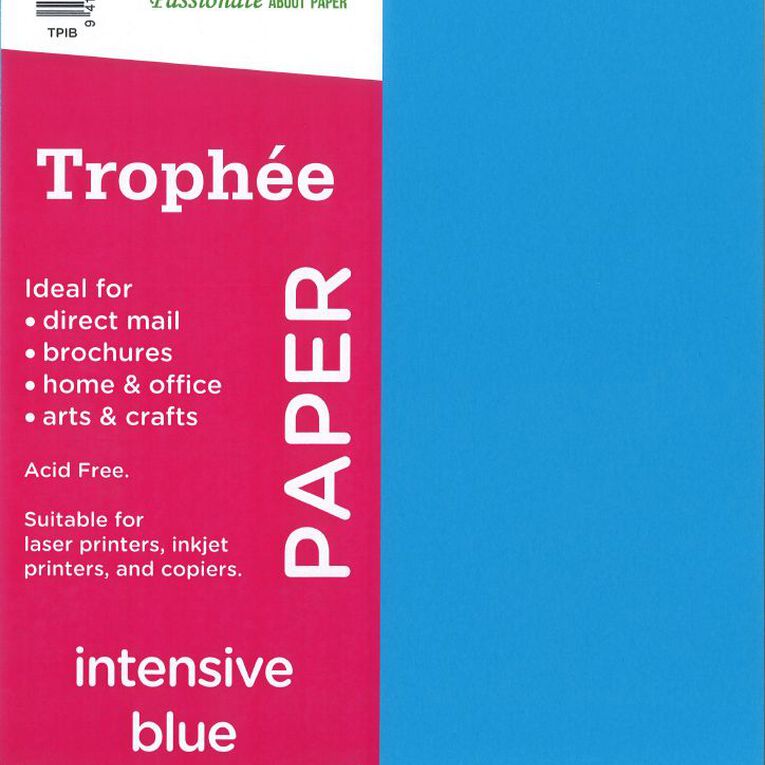 Trophee Paper 80gsm Intensive Blue A4 30 Pack, , hi-res