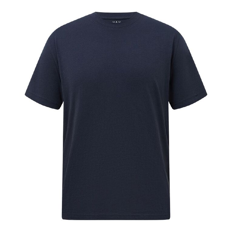 H&H Men's Regular Fit Plain Tee, Blue Dark Eclipse, hi-res