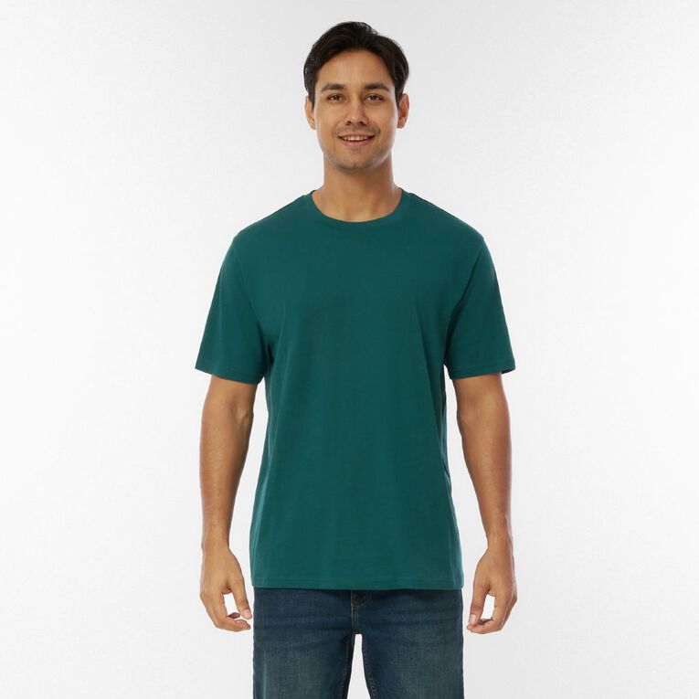 H&H Men's Regular Fit Crew Neck Tee, Green Dark, hi-res