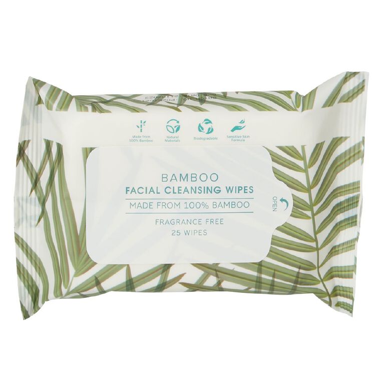 Bamboo Facial Cleansing Wipes 25 Pack, , hi-res