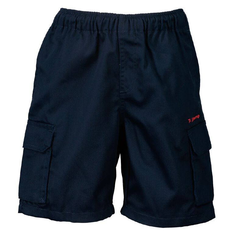 Schooltex Te Matauranga Drill Shorts with Embroidery, Navy, hi-res