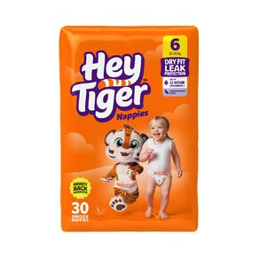 Hey Tiger Nappies Size 6 30 Piece
