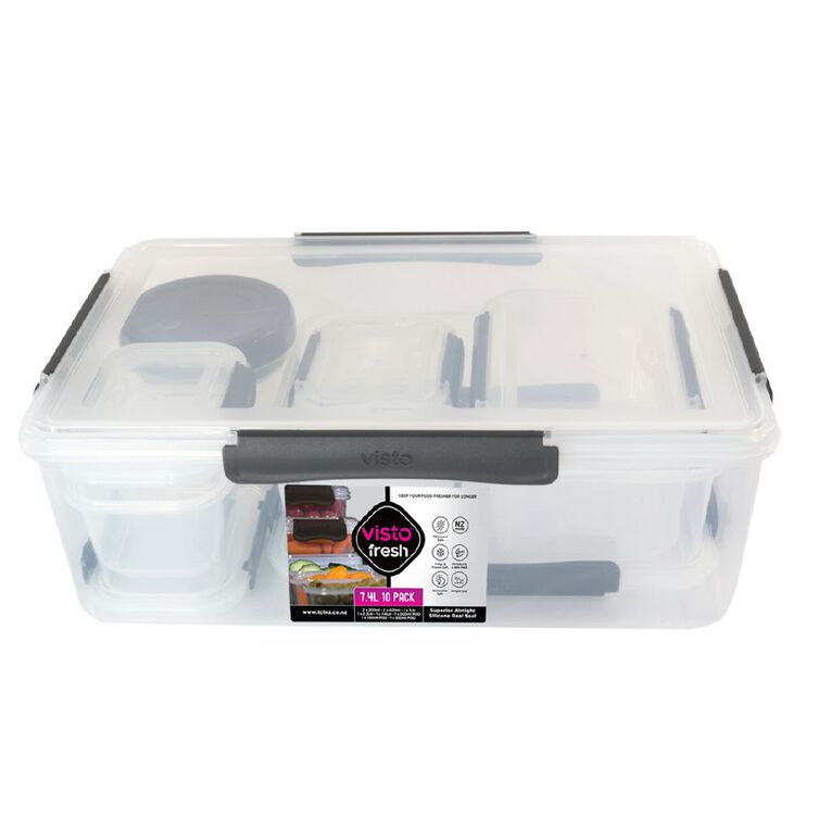 Visto Fresh Storage Container With Charcoal Clips 10 Pack, , hi-res