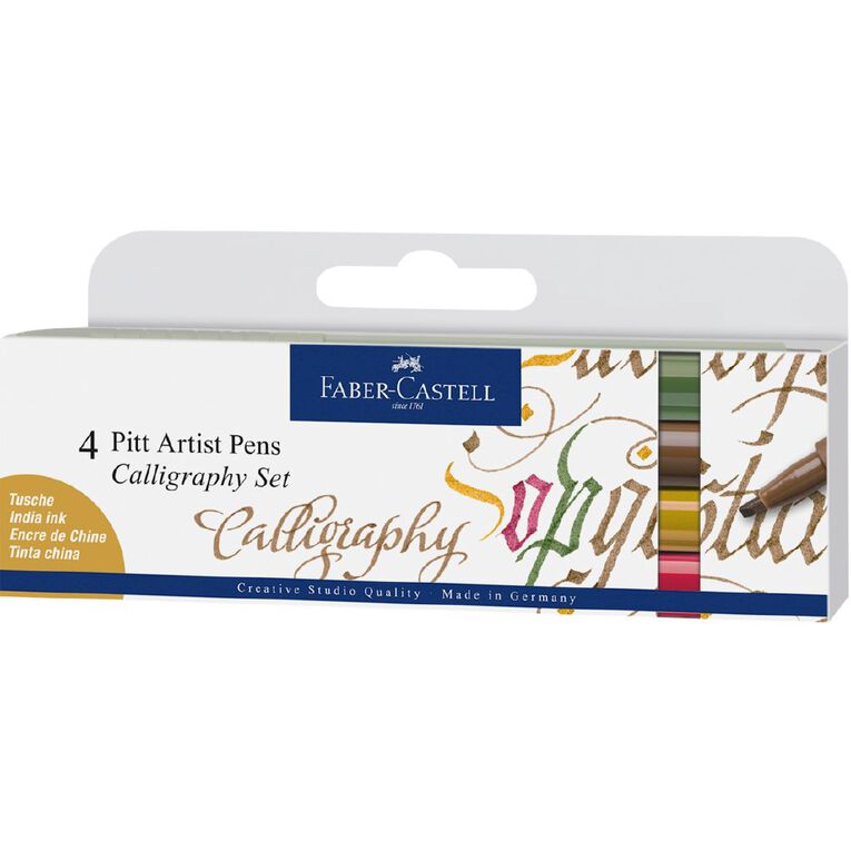 Faber-Castell Pitt Artist Pen Calligraphy Set 4, , hi-res