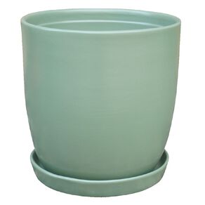 Northcote Pottery Jessa Egg Sage Pot and Saucer Medium