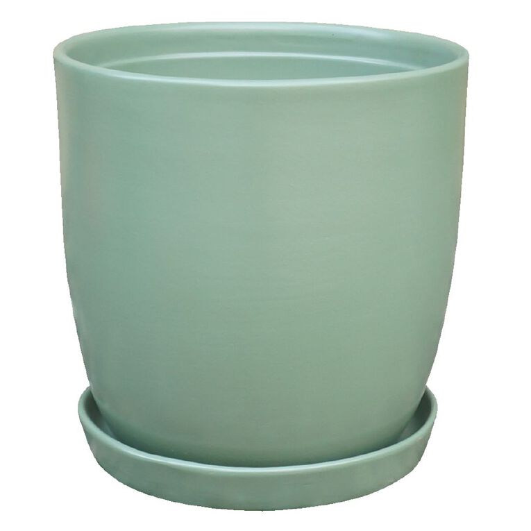 Northcote Pottery Jessa Egg Sage Pot and Saucer Medium, , hi-res