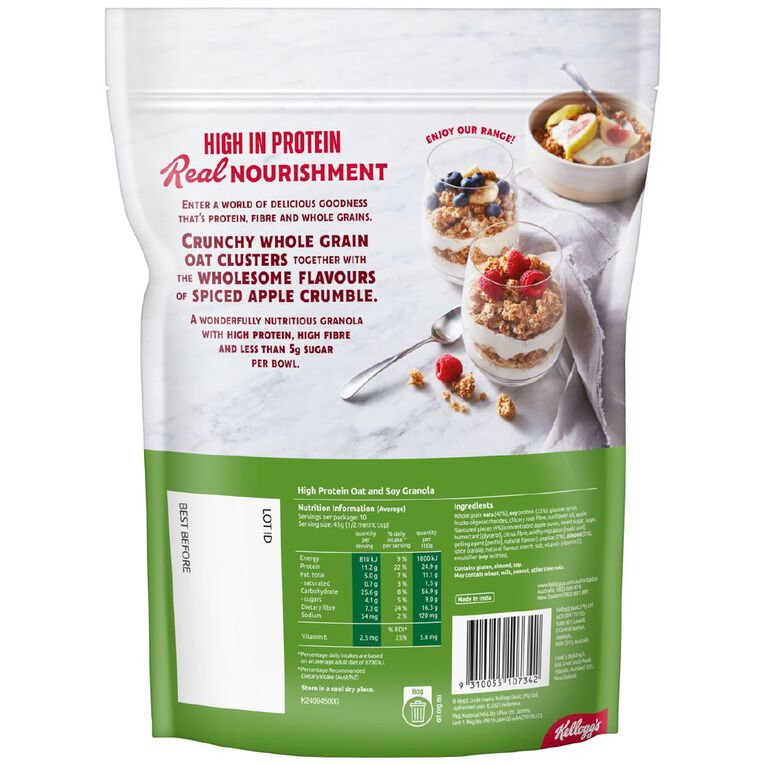 Kelloggs High Protein Apple Crumble Granola 450g, , hi-res