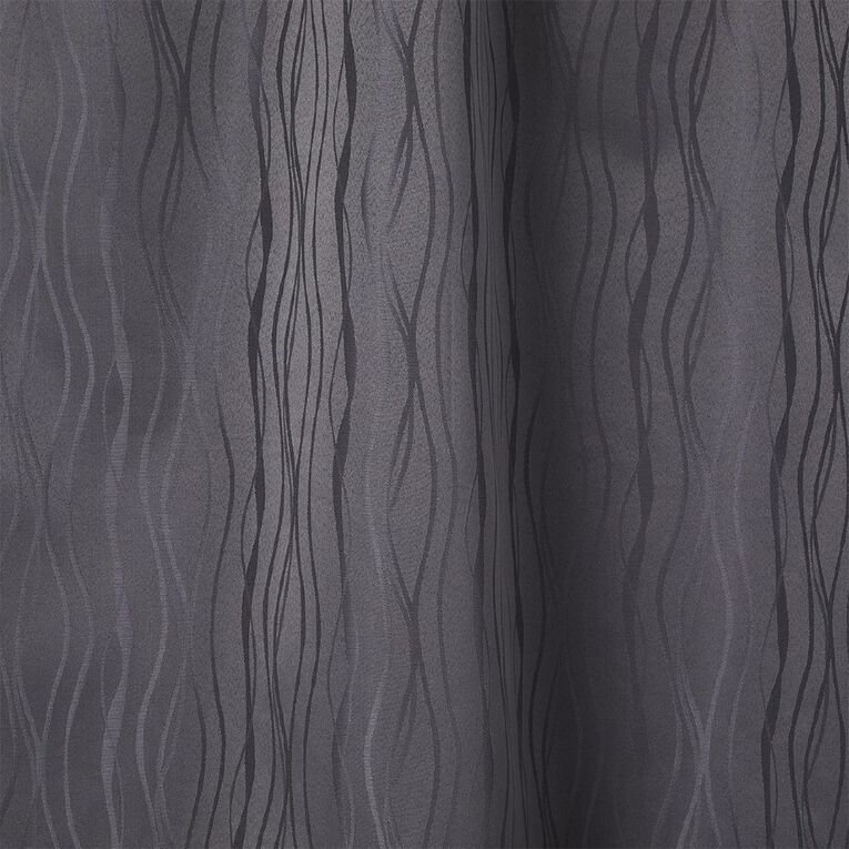 Living & Co Swirl Curtains Charcoal 230-330cm Wide/220cm Drop, Charcoal, hi-res