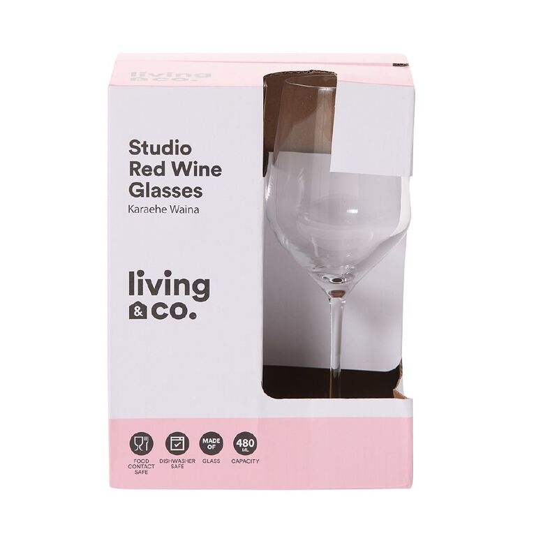 Living & Co Studio Red Wine Glass Clear 4 Pack, , hi-res