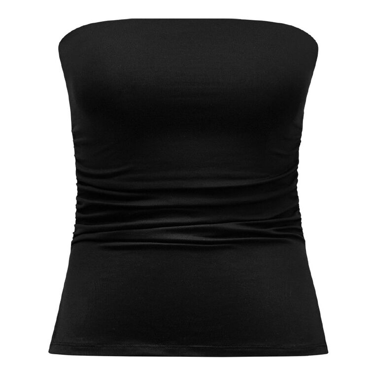 Garage Women's Contour Ruched Bandeau, Black, hi-res