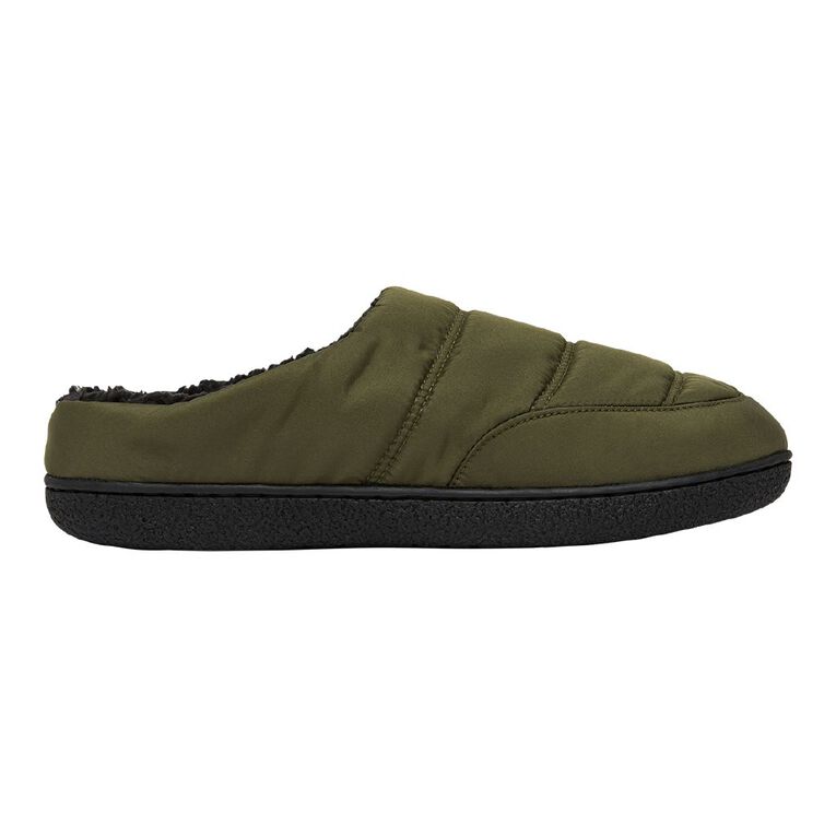 H&H Women's Quilted Slipper Scuffs, Khaki, hi-res