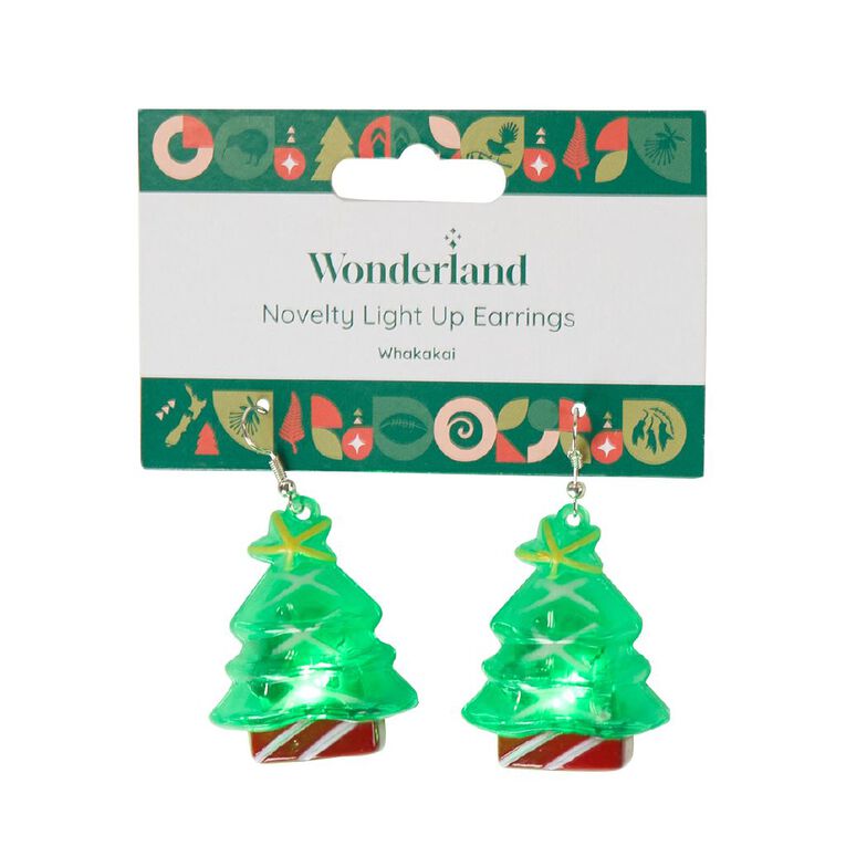 Wonderland Novelty Christmas Light Up Earrings Assorted, , hi-res