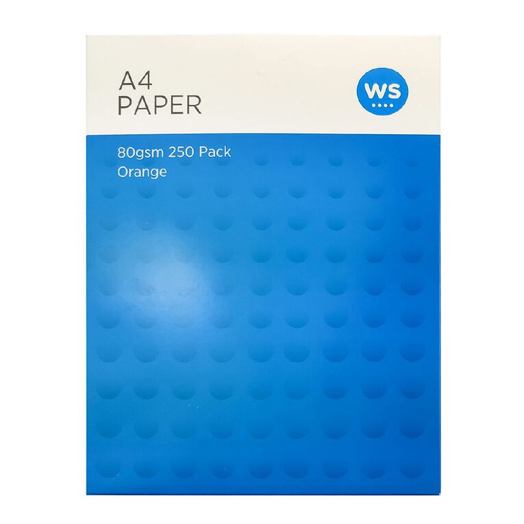 WS Paper 80gsm 250 Pack Orange, , hi-res
