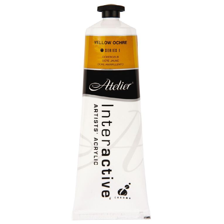 Atelier S1 Acrylic Paint Yellow Ochre 80ml, , hi-res