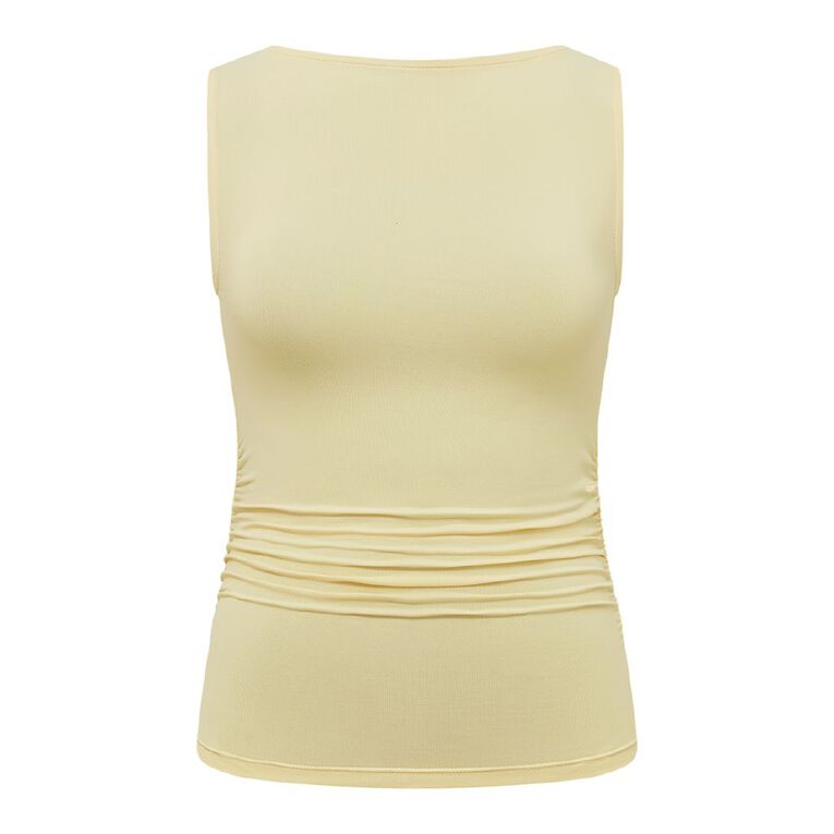 H&H Women's Contour Boat Neck Top, Yellow Light, hi-res