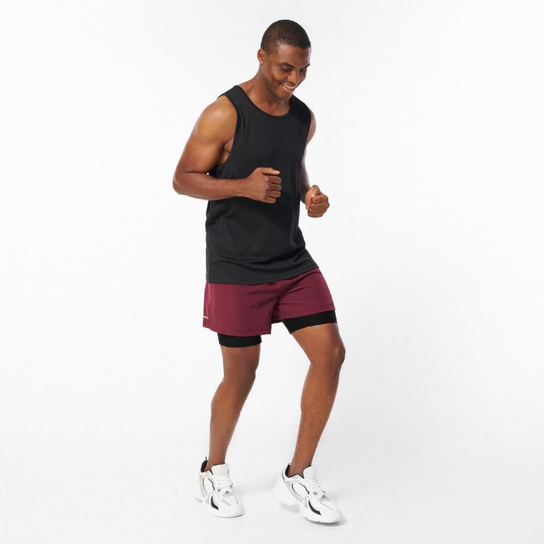 Active Intent Men's 5 Inch Lined Shorts, Red Dark, hi-res