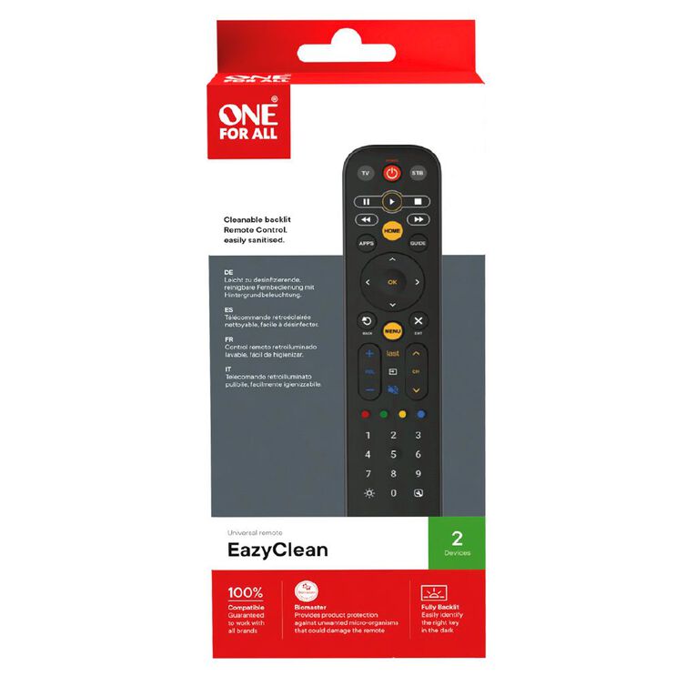 One for All Eazyclean Remote URC9291 Black, , hi-res