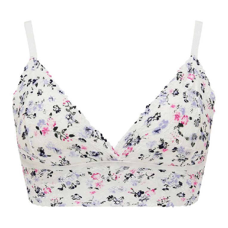 H&H Women's Missy Lace Bralette, White, hi-res
