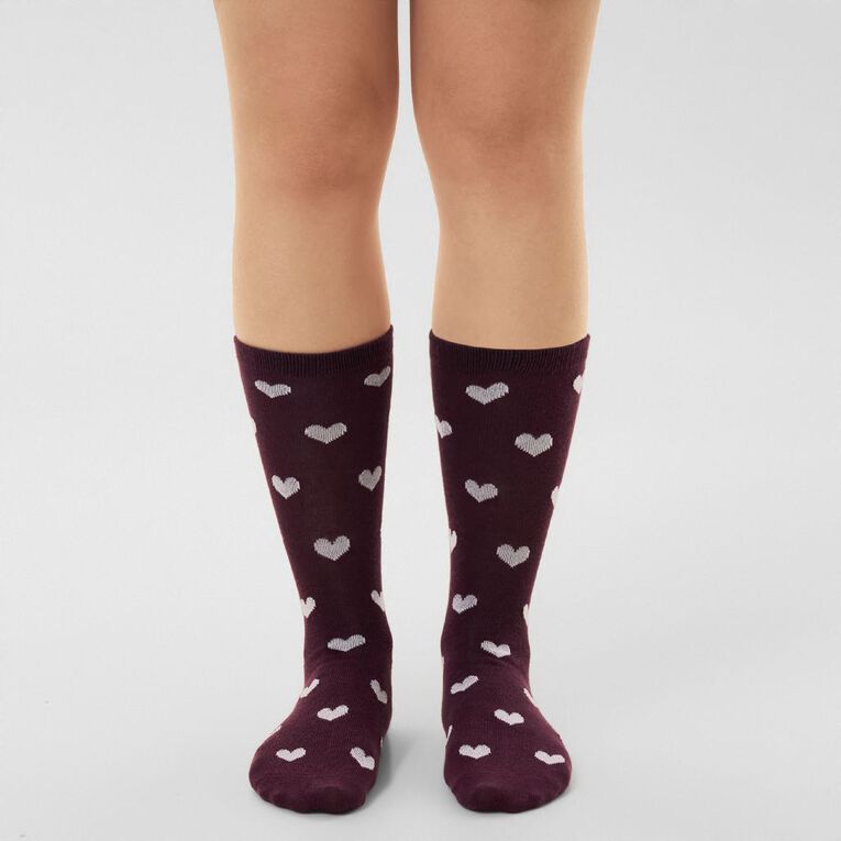 H&H Women's Crew Jaquard Socks 5 Pack, Pink Light, hi-res