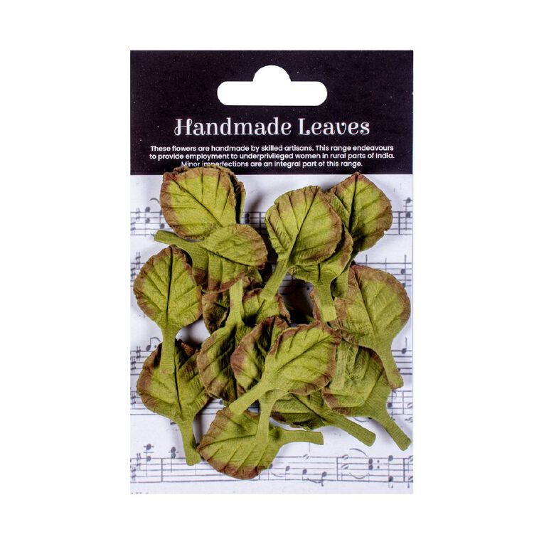 Handmade Flowers Rose Leaves Vintage Green 20Pc Little Birdie, , hi-res