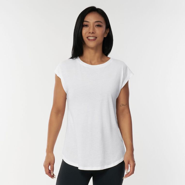 Active Intent Women's Crew Neck Tee, White, hi-res
