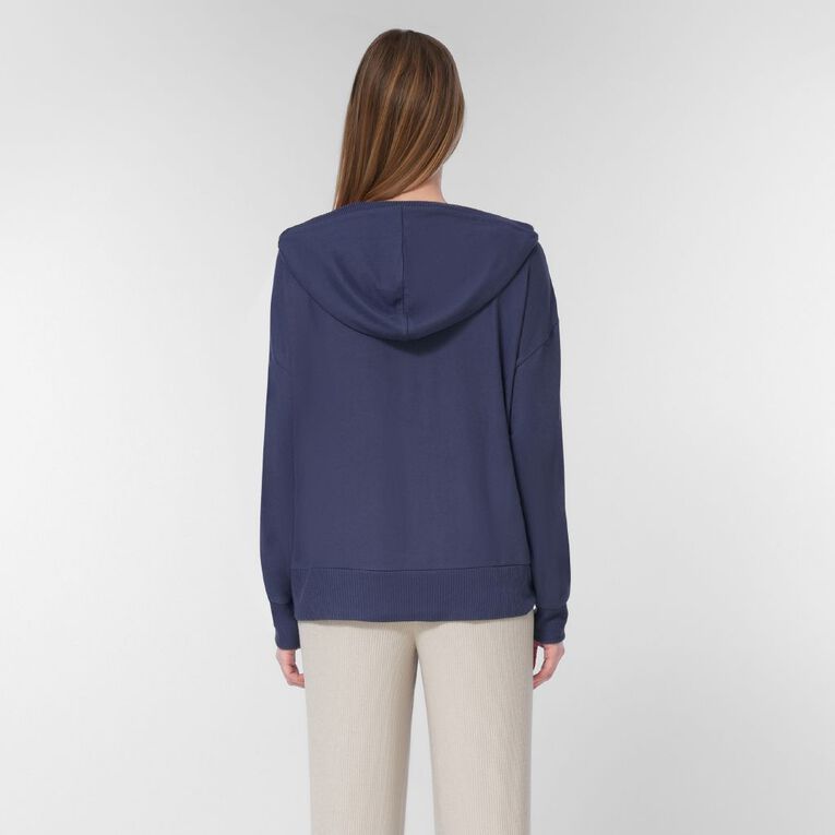 H&H Women's Soft Touch Hooded Pyjamas Top, Blue Dark, hi-res