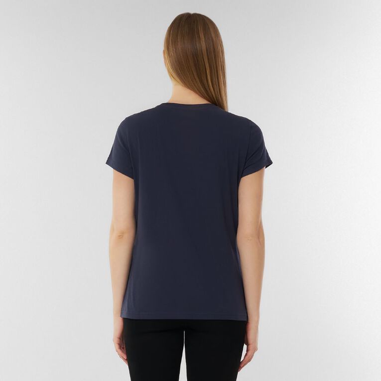 H&H Women's Short Sleeve Crew Neck Tee, Blue Dark, hi-res