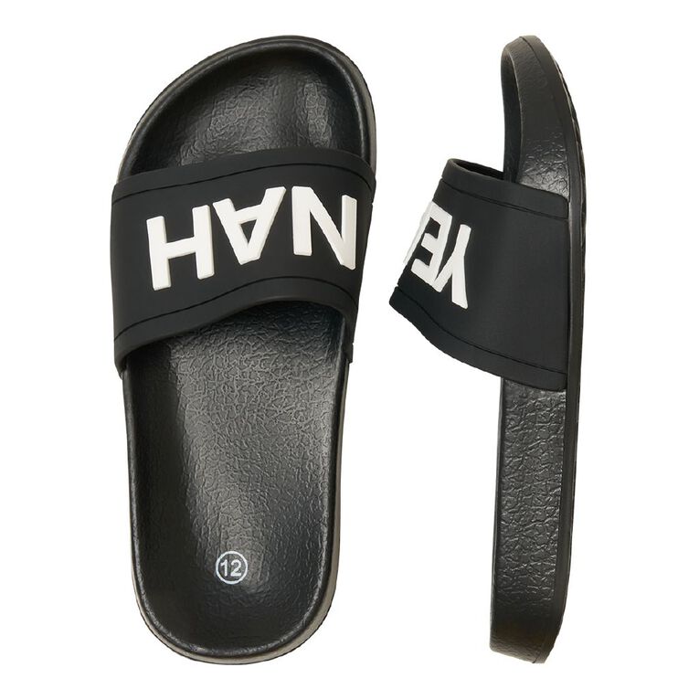 Young Original Senior Kids' Novelty Slides, Black, hi-res