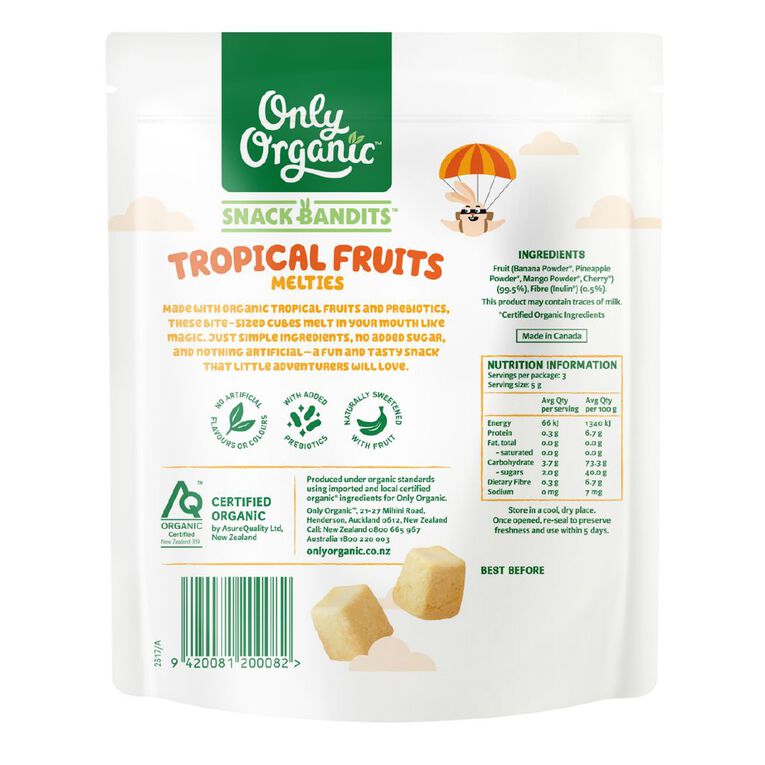 Only Organic Tropical Fruit Melties 15g, , hi-res