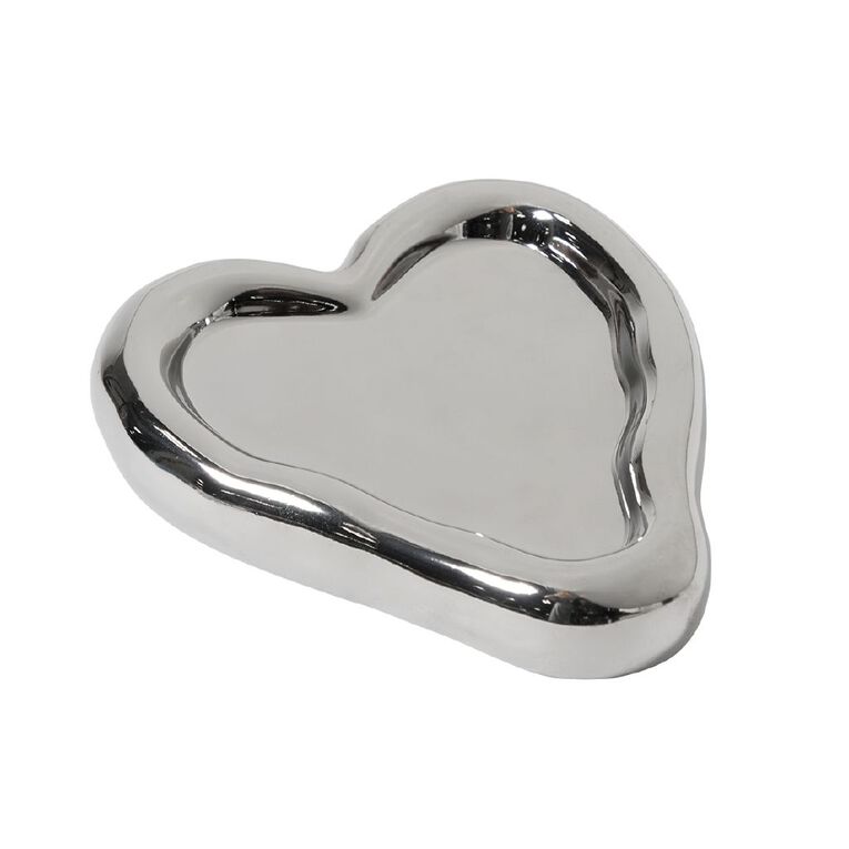 Living & Co Silver Heart Trinket Tray, , hi-res