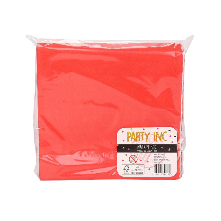 Party Inc Napkin Red 50 Pack, , hi-res