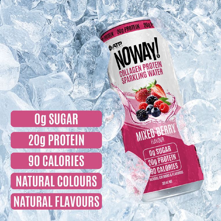 NoWay Collagen Sparkling Water Mixed Berry 355ml, , hi-res