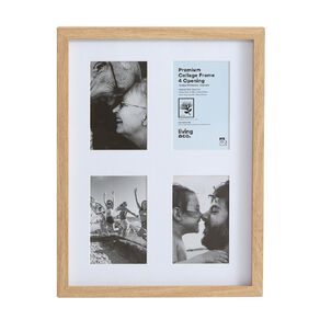 Living & Co Premium Collage Frame 4 Openings Natural 4in x 6in