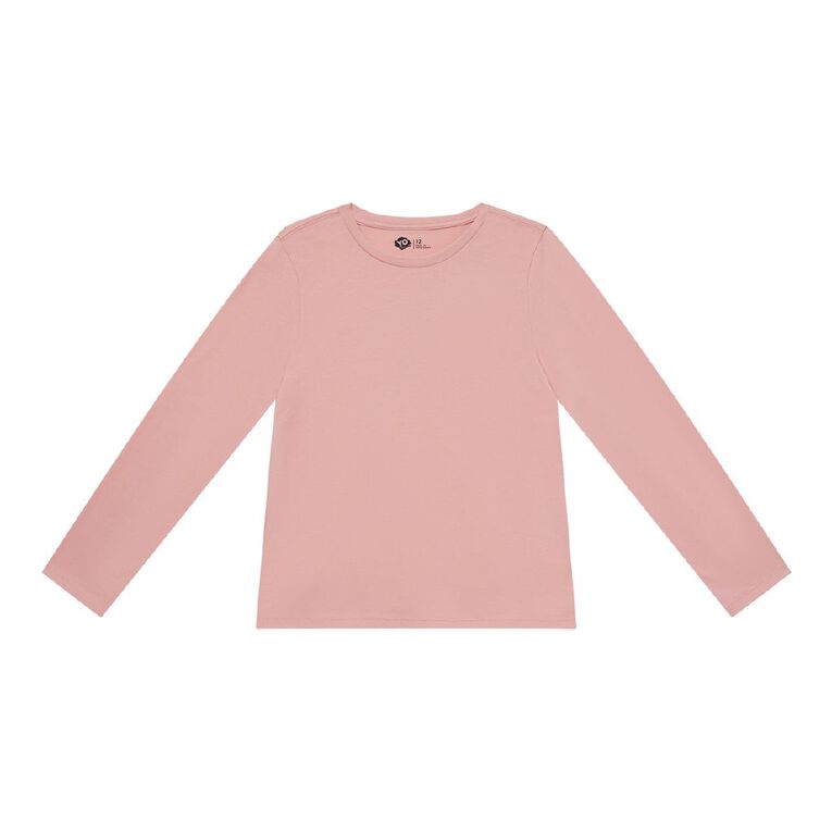 Young Original Long Sleeve Plain Tee, Pink Light, hi-res