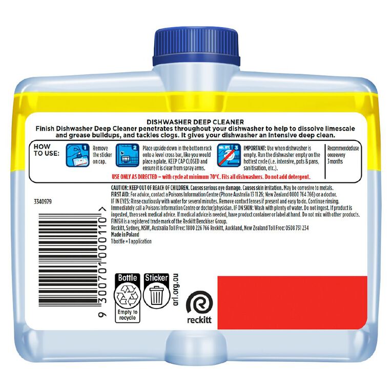 Finish Dishwasher Cleaner Lemon 250ml, , hi-res