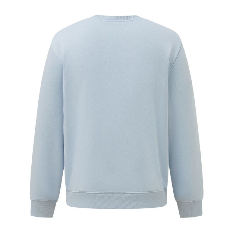 H&H Men's Plain Crew Sweatshirt, Blue Light, hi-res