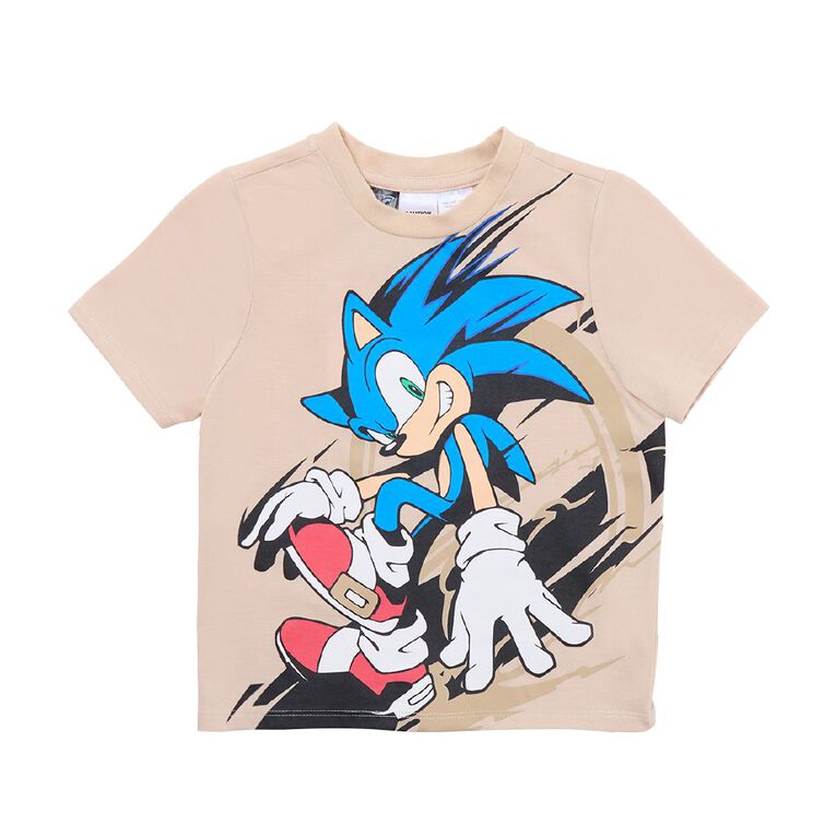 Sonic Boys' Tee and Short Pyjama Set, Brown Light, hi-res