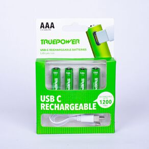 Truepower Truepower AAA USB-C Rechargeable Batteries